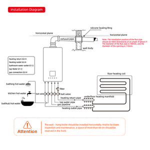 Chaudière à <span class=keywords><strong>gaz</strong></span> 28kW, 32kW / Échangeur de chaleur / Chaudière à <span class=keywords><strong>gaz</strong></span> conventionnelle / Chaudière à <span class=keywords><strong>gaz</strong></span> murale / Chauffage + ECS - Product Image 6