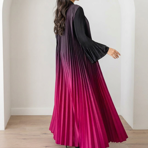 Nouvelle Veste Plissée Miyake Automne Hiver 2026, Long Manteau <span class=keywords><strong>Trench</strong></span> <span class=keywords><strong>Femme</strong></span> Tendance Abaya - Product Image 4