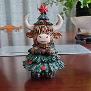 Figura <span class=keywords><strong>de</strong></span> <span class=keywords><strong>Vaca</strong></span> Highland para Árbol <span class=keywords><strong>de</strong></span> Navidad, Adorno <span class=keywords><strong>de</strong></span> Resina con Diseño <span class=keywords><strong>de</strong></span> Animal, Decoración Festiva Pintada a Mano para Hogar, Oficina, Repisa, Regalo - Product Image 4