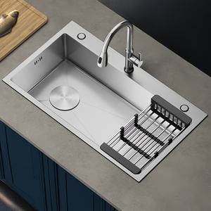 Fregadero de Cocina de Acero Inoxidable 304 Estándar Nacional, Nano Grabado, Antibacteriano, Engrosado, de un Solo Tazón Grande - Product Image 1