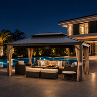 Pergola Bioclimatique Extérieure Imperméable 12x16 avec Toit Rigide en Aluminium pour Jardin