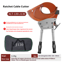 Cortador de cable de trinquete J130, cortador de perno de cizalla de hebra de acero, tijeras de cable blindadas de cobre y aluminio
