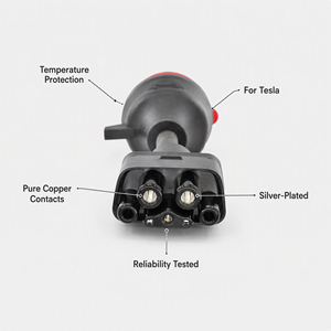 Connettore Universale <span class=keywords><strong>Mobile</strong></span> per Caricabatterie EV <span class=keywords><strong>Tesla</strong></span> Model S,3,X,Y Gen 2, Adattatore Rosso 16A, Adattatore CEE Rosso a 5 Pin per <span class=keywords><strong>Tesla</strong></span> - Product Image 3