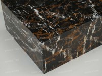 Table basse en marbre Nero Portoro classique SH STONE, rectangulaire, noire, à profil bas, design moderne personnalisé, meubles de salon