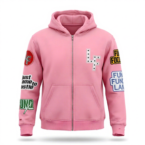 เสื้อฮู้ดซิปผู้ชายแบบหนาพิเศษ ผ้าฝ้ายเฟรนช์เทอร์รี่ ทรงโอเวอร์ไซส์ สำหรับฤดูใบไม้ร่วง - Product Image 1