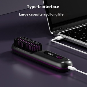 USB ricaricabile Wireless piastra per barba agli ioni negativi riscaldamento rapido Cordless <span class=keywords><strong>spazzola</strong></span> per <span class=keywords><strong>capelli</strong></span> per uomo portatile - Product Image 3