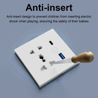 Enchufe Inteligente Zigbee Tuya, Control por Aplicación Smart Life, 3 en 1, Enchufe Universal, Carga Rápida USB Tipo-C, Panel de PC+ABS y Vidrio