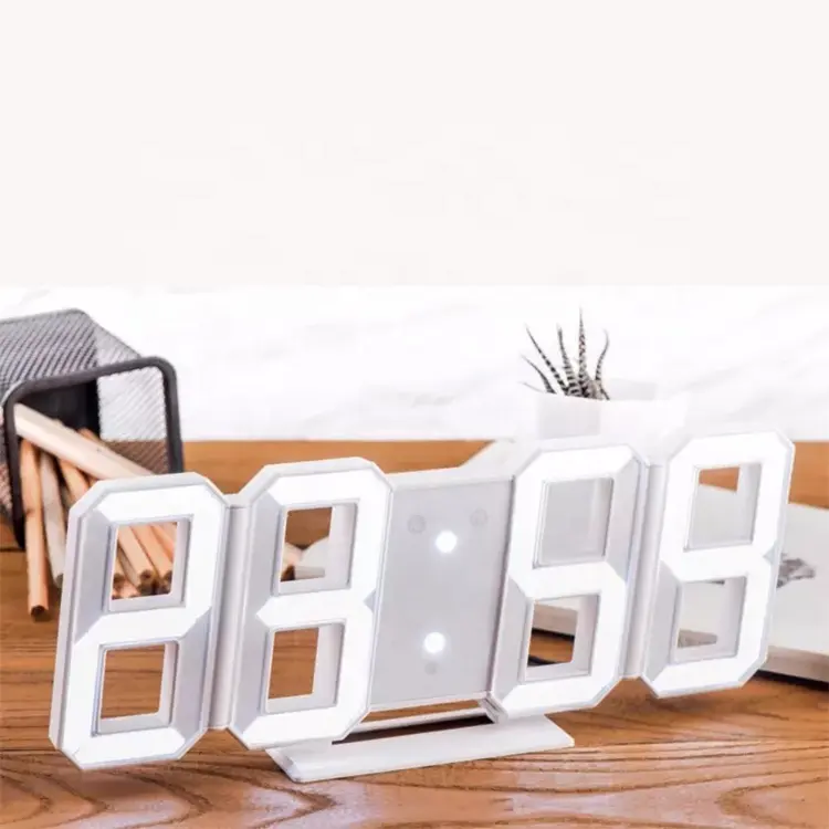 3D LED Wanduhr Saat Digitale Alarm Uhren Display 3 Helligkeit Ebenen Uhren Nachtlicht Snooze Home Küche Büro Moment