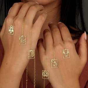 Pendentif personnalisé cadeau céleste cadeau de naissance de Noël <span class=keywords><strong>meilleur</strong></span> ami horoscope collier d'astrologie 12 signes du zodiaque bijoux - Product Image 4