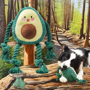 Desain alpukat mainan boneka tali kunyah anjing kustom mainan hewan peliharaan tidak dapat hancur mainan Tug interaktif untuk pengunyah agresif - Product Image 6