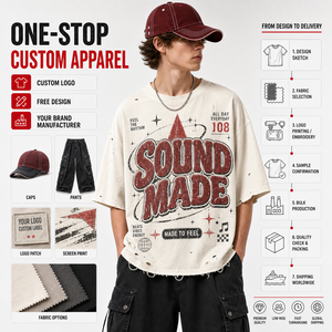 เสื้อยืด B2B แบบสั่งทำพิเศษ ผ้าคอตตอนหนา 300GSM ทรงโอเวอร์ไซส์ ตัดสั้น ทรงบ็อกซี่ ลายกราฟิกประดับเพชร เสื้อยืดผู้ชาย - Product Image 1