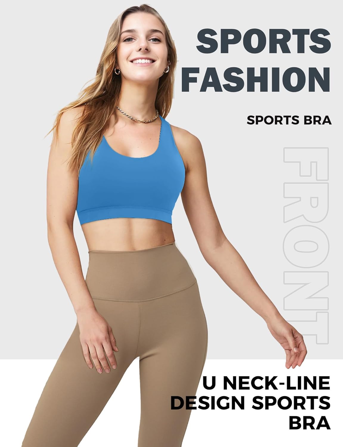 Breathable Sports Bras for Women  Cross Back Medium Support Bras for Large Bust Strappy Yoga Workout Bra Pads 100% Nylon