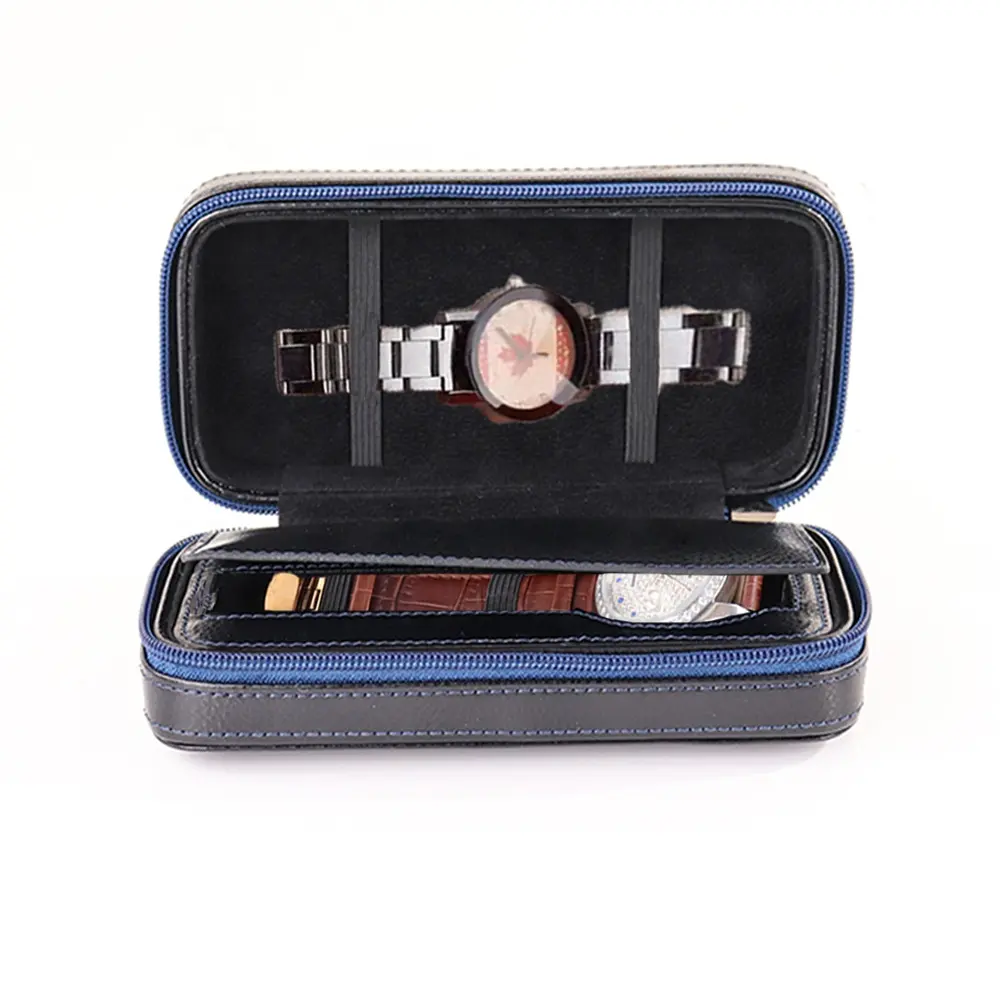 BSCI ISO LVMH factory eco friendly recycled leather sapphire watch storage box packaging Custom Luxury watch boxes & cases