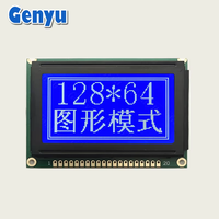 Module d'affichage LCD graphique monochrome bleu STN 2,1 pouces 128x64 points GY12864 avec interface MCU à 6 heures