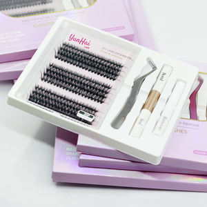 Yunhai Silk Soft Cluster Kit de pestañas individuales Caja de racimos de pestañas personalizada Kit de racimo segmentado de pestañas Diy - Product Image 5
