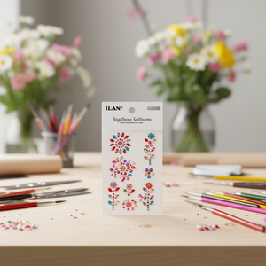 Adesivo con strass Ilan, bouquet floreale multicolore, modello 39049 - Product Image 2