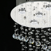 Lustre LED moderne de luxe en or pour escalier de villa, avec perles de cristal longues suspendues, projet personnalisé, design de créateur