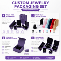 Coffret à bijoux magnétique de luxe personnalisé avec sac, insert en velours, pour bagues, colliers, bracelets, emballage OEM, vente en gros