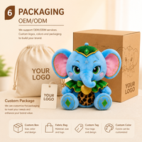 Peluche Éléphant Léopard Bleu Personnalisée Direct Usine, en Coton PP Ultra Doux, Broderie Anniversaire, Anti-Stress, OEM/ODM