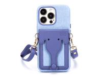 Étui de protection minimaliste de style dessin animé mignon avec fente pour cartes et sangle réglable pour iPhone 16 Pro Max – Vente en gros disponible