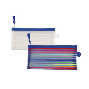 Astuccio in tessuto di Nylon con Design a righe con cerniera liscia - Product Image 4