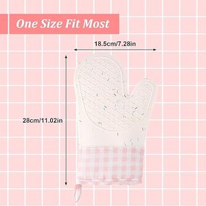 Gants de cuisine en silicone résistants à la chaleur, mitaines de four épaisses antidérapantes anti-brûlure pour la cuisson, compatibles micro-ondes - Product Image 2