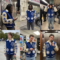 Vestes de baseball personnalisées en chenille brodée avec logo en strass, style streetwear, pour hommes, pour l'hiver