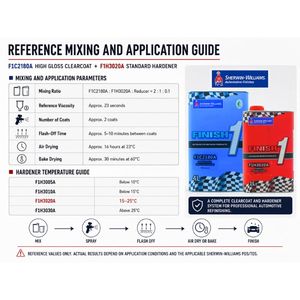 Sherwin <span class=keywords><strong>Williams</strong></span> Finish 1 F1C2180A – Durcisseur de vernis acrylique bicomposant haute brillance pour la rénovation automobile des voitures particulières - Product Image 4