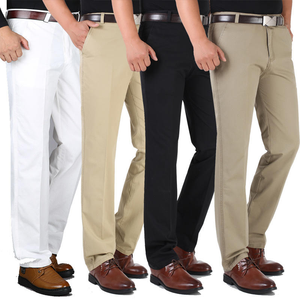 <span class=keywords><strong>Pantalon</strong></span> de Costume Homme Formel Extensible Coupe Slim Droite pour Bureau – Tissu Sergé Coton Élasthanne – Prix Abordable - Product Image 1