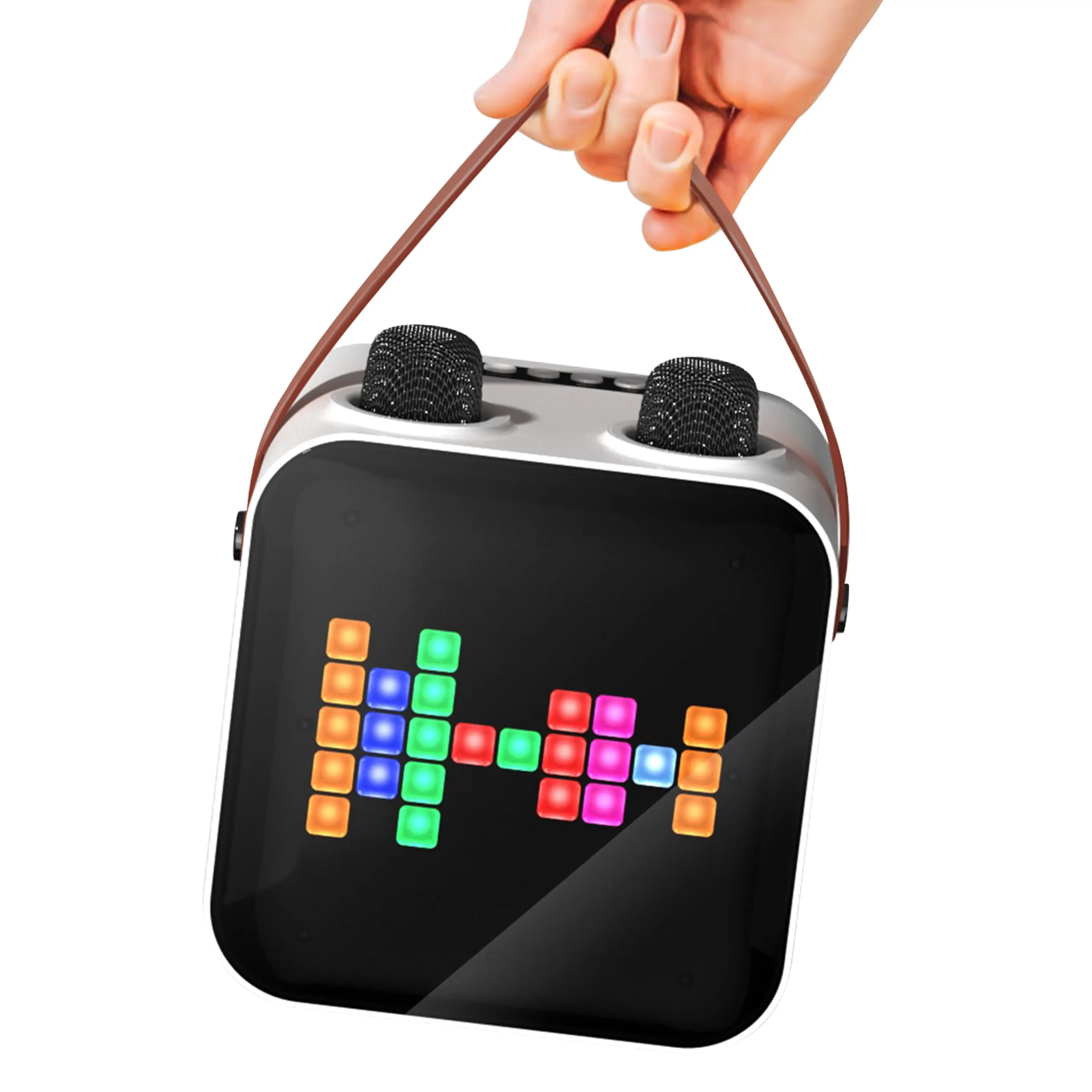 La dernière machine de karaoké SDRD Sp100 Haut-parleurs karaoké colorés avec microphones