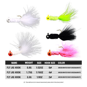 Ganchos <span class=keywords><strong>de</strong></span> pesca con mosca marabou chenille, anzuelos <span class=keywords><strong>de</strong></span> pluma para pesca en hielo, crappie, cabeza <span class=keywords><strong>de</strong></span> cola <span class=keywords><strong>de</strong></span> <span class=keywords><strong>gallo</strong></span>, 0,9g, 1,75g, 3,5g - Product Image 3