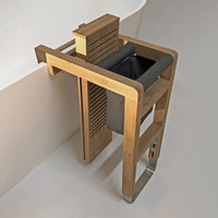 Baignoires pliantes en bambou de luxe modernes avec porte-accessoires de douche extensible et support pour tablette/livre pour utilisation dans les hôtels et appartements