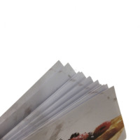 Cetak Brosur Restoran & Menu Sarapan Ukuran Kustom Grosir, Full Color, Saddle Stitch, Buku Makanan Mini Berbahan Karton