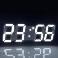 Horloge numérique LED 3D de grande taille, design créatif haut de gamme, à fixer au mur, pour la maison, le bureau, le salon, analogique-numérique, en plastique, design Art Déco
