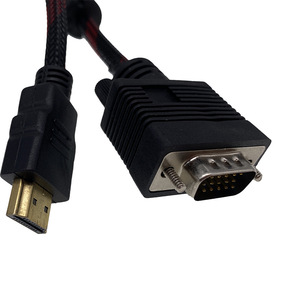 Câble HDMI vers VGA 1,5 m, adaptateur mâle vers femelle pour projecteurs, fil en acier recouvert de cuivre noir - Product Image 1