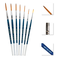 ArtSecret 152 Pinceau long miniature à détails fins pour peinture acrylique, huile, aquarelle, gouache, 2 tons, poils Taklon, manche en bois