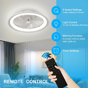 Factory Wholesale Modern DC LED 5 Blades Ceiling Fan with <b>Remote</b> <b>Control</b> Dimming Timing Speed for Living Room - Product Image 2