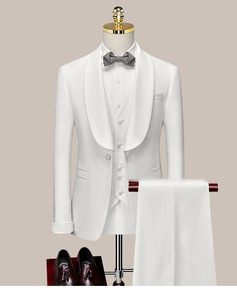 <span class=keywords><strong>Costume</strong></span> <span class=keywords><strong>Homme</strong></span> Smoking Blanc de Tailleur pour <span class=keywords><strong>Mariage</strong></span>, <span class=keywords><strong>Costume</strong></span> de Garçon d'Honneur - Product Image 5