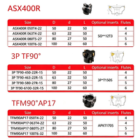 TAIRAY Face Milling Cutter ASX 3PTF TMF Alat Pemotong Indexable untuk Baja, Baja Tahan Karat, Besi, Peralatan Pemotong Mesin CNC Lathe