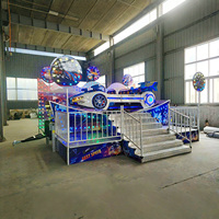 Manège mobile de fête foraine avec lumières et musique, manège de parc d'attractions pour enfants, voiture volante miniature, manège de voiture volante pour une personne