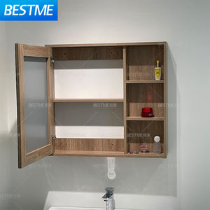 Çin Tarzı Lavabo Dolapları Çok Katmanlı Ahşap + Seramik Lavabo Paslanmaz Çelik Boyasız Su Geçirmez Banyo Dolapları - Product Image 2