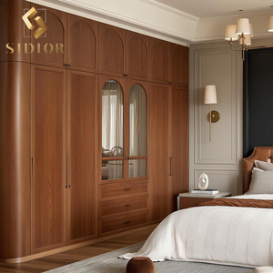 גבוהה ארון בגדים ארון בגדים ואולקין ארונות מערכות עיצוב ריהוט מותאם אישית חדר שינה מפואר וגדול עץ בארון בגדים - Product Image 5