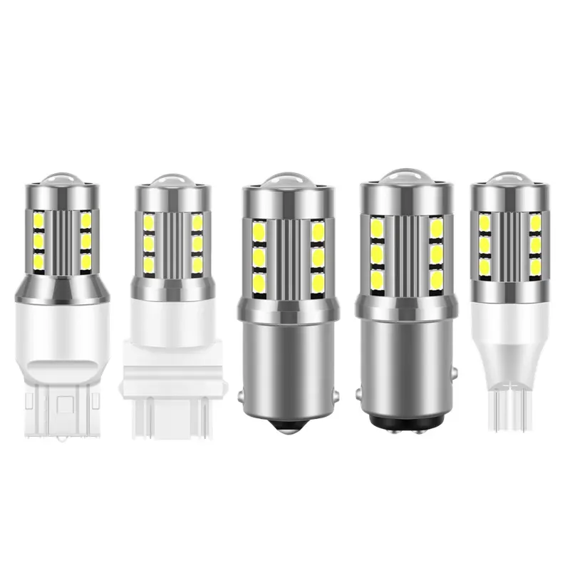 Bombillas LED T20 7440 W21W 7443 W21/5 W T25 WY21W con freno de coche de 15 SMD 3030, luz de marcha atrás, lámpara de 12V, señal de giro automática P21W BA15S