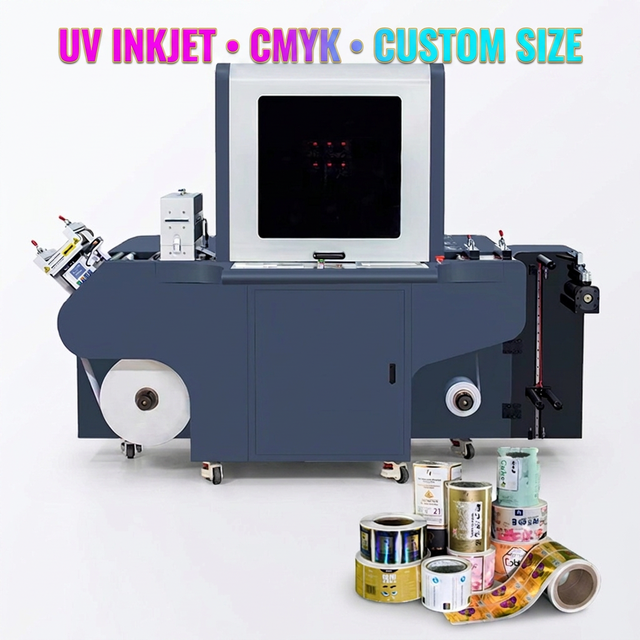 Automatic PET Film PVC Sticker Thermal Paper Label Printing Machine UV Digital Inkjet Adhesive Label Printer with CMYK Color