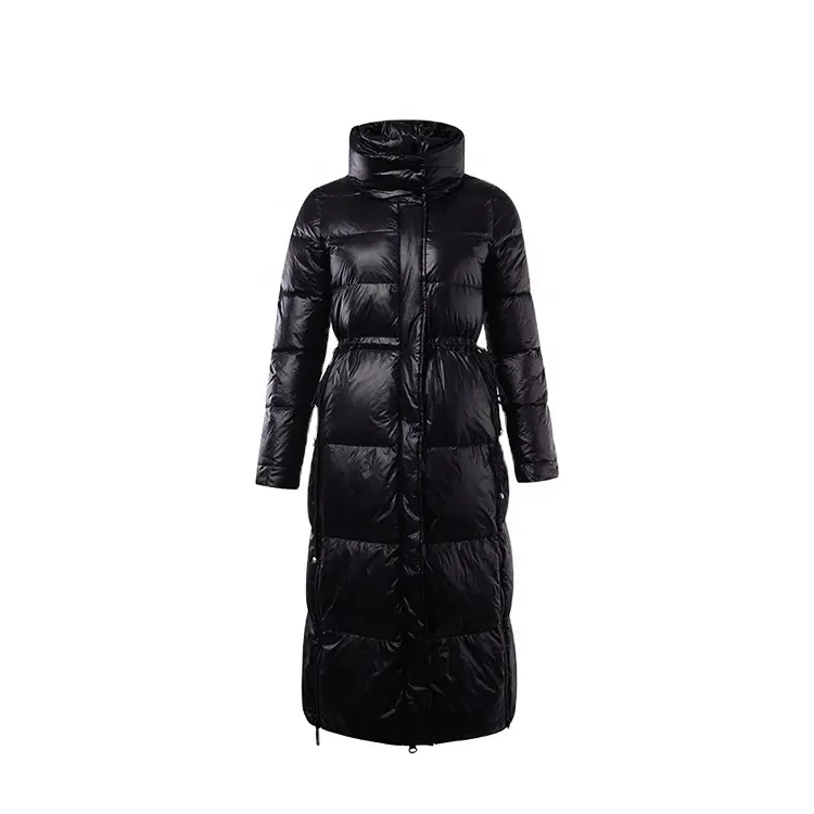 Coat Woman Winter Coats Customized Adjustable Waist Outdoor Parka Nylon Shiny Black X Long Winter Coat Lady Puffer Jacket Women