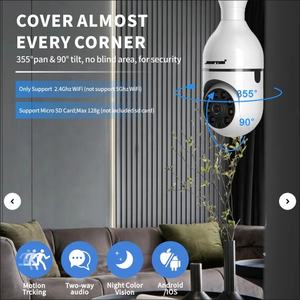 Bombilla de Cámara con Visión Nocturna, Detección de Movimiento y Alarma, WiFi, E27, 1080MP, 360°, Venta Directa de Fábrica - Product Image 5