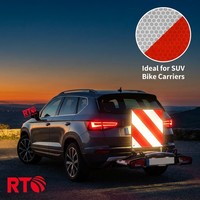 Placa reflectante de aluminio con diseño de chevron, adhesivo de señalización de seguridad impreso personalizado para caravanas, autocaravanas, remolques y campers.