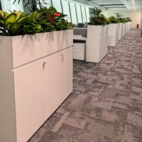 Archivador de Oficina de Gran Capacidad, Moderno, de Madera, con Espacio para Plantas, Mueble Ejecutivo Comercial, con 3 Cajones