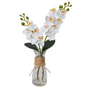 LO-794 Prix <span class=keywords><strong>d</strong></span>'usine Fleur <span class=keywords><strong>d</strong></span>'<span class=keywords><strong>orchidée</strong></span> artificielle réaliste en forme de Phalaenopsis <span class=keywords><strong>dans</strong></span> <span class=keywords><strong>un</strong></span> <span class=keywords><strong>vase</strong></span> en verre avec fausse <span class=keywords><strong>eau</strong></span> pour accessoires de photographie - Product Image 6