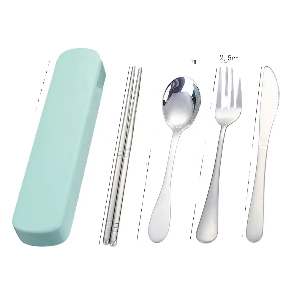 Portable stainless steel tableware Four sets of cutlery Travel set